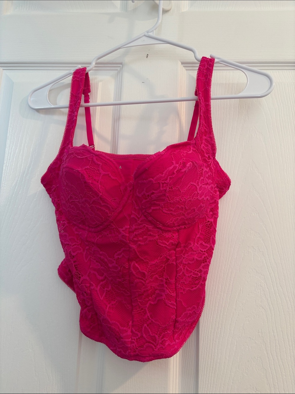 Women’s Pink Lace Bustier Top